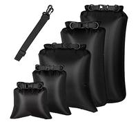 Huusuei Pack of 6 Waterproof Pack Sack Set for Kayaking, Boating, Dry Bag, Outdoor Storage for Canoeing, Camping, Swimming, Hiking, Black