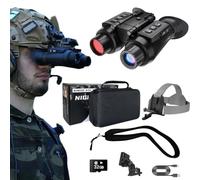 HUVIOVED Visore Notturno Tattico Militare da Indossare sulla Testa, Binocolo Digitale per Visione Notturna A Infrarossi 4K 3D per Adulti, Include Scheda di Memoria da 32 GB, Zoom Digitale 8X