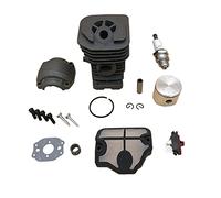 HUVNEXA 38mm 40mm Testata cilindro Pistone Vite di montaggio Kit candela Parti di motosega a benzina, for Husqvarna, 142 137 141 136 Pistone del cilindro della motosega(Hus142 40mm)