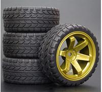 HUVNEXA 4 Pezzi 1/10 Pneumatici in Gomma RC Auto da Corsa Pneumatici su Cerchioni da Strada, for HSP, for HPI, RC Auto Parte Diametro 65mm Pneumatici 94123-94122 Pneumatico per Auto RC(705-6017)