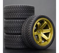 HUVNEXA 4 Pezzi 1/10 Pneumatici in Gomma RC Auto da Corsa Pneumatici su Cerchioni da Strada, for HSP, for HPI, RC Auto Parte Diametro 65mm Pneumatici 94123-94122 Pneumatico per Auto RC(705-6085)