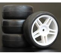 HUVNEXA 4 Pezzi di Pneumatici da Turismo in Gomma Morbida for Auto RC 1/10 Pneumatico per Auto RC(905W-6018)