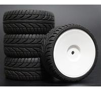 HUVNEXA 4 Pezzi di Pneumatici in Gomma RC Racing Car Pneumatici su Cerchioni da Strada, for HSP, for HPI, 1/10 RC Car Part Diametro 65mm Pneumatici 94123-94122 Pneumatico per Auto RC(901W-8002)