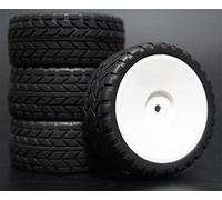 HUVNEXA 4 Pezzi di Pneumatici in Gomma RC Racing Car Pneumatici su Cerchioni da Strada, for HSP, for HPI, 1/10 RC Car Part Diametro 65mm Pneumatici 94123-94122 Pneumatico per Auto RC(901W-6017)