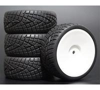 HUVNEXA 4 Pezzi di Pneumatici in Gomma RC Racing Car Pneumatici su Cerchioni da Strada, for HSP, for HPI, 1/10 RC Car Part Diametro 65mm Pneumatici 94123-94122 Pneumatico per Auto RC(901W-8001)