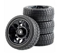 HUVNEXA 4 Pezzi Pneumatici radiali Ruota composta, for HSP, for HPI, 1/10 1:10 Auto da Corsa RC cerchione06-8005 Pneumatico per Auto RC(Rim06H-8005)