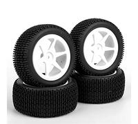 HUVNEXA 4 Pezzi/Set Pneumatici Anteriori Posteriori in Gomma e Cerchi in Scala 1:10 RC Fuoristrada Buggy Modello di Auto Giocattoli con esagono da 12 mm Pneumatico per Auto RC
