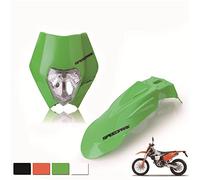 HUVNEXA Carenatura faro anteriore universale e parafanghi anteriori for moto Dirt Bike Motocross Supermoto, for, Spia luminosa per motocicletta(Green)