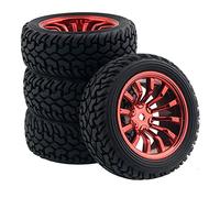 HUVNEXA Cerchioni in Gomma 4p, for HSP, for HPI, 1/10 On-Road Rally Car RC 717-8019 Pneumatico per Auto RC(Schwarz)