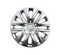 HUVNEXA Coprimozzi da 16 pollici Copricerchi Nero Lucido con Inserto Grigio Set 4 pezzi Coprimozzo per ruota auto