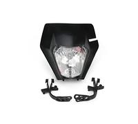 HUVNEXA Faro anteriore for moto Faro anteriore EXC XCF SX SXF XC XCF SMR CR YZF Supermoto 125 150 250 350 450 530 Spia luminosa per motocicletta(Black headlight)
