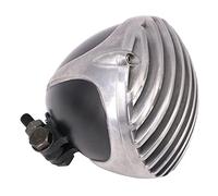 HUVNEXA Faro anteriore universale retrò alettato for moto, for Harley, Cafe Racer, for, Chopper Bobber Spia luminosa per motocicletta(Plating)