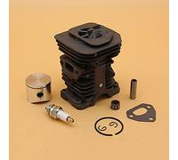 HUVNEXA Kit guarnizione candela cuscinetto anello pistone cilindro 38MM 40MM, for Husqvarna, 142 141 137 136 pezzi di ricambio for motosega da giardino Cilindro per tosaerba(HUS142 40MM)