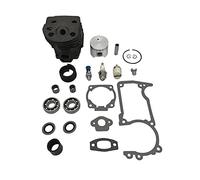 HUVNEXA Kit guarnizioni cuscinetto manovella valvola di decompressione cilindro pistone 46MM, for Husqvarna, 51 55 55, for Rancher, parti di motoseghe Pistone del cilindro della motosega