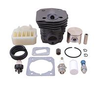 HUVNEXA Kit pistone cilindro da 44 mm Set guarnizioni lampadina primer linea filtro aria carburante, for motosega Husqvarna, 350 351 353 346XP Pistone del cilindro della motosega