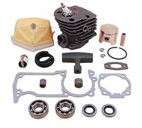 HUVNEXA Set filtro aria paraolio cuscinetto pistone cilindro 46mm, for Husqvarna, 50 51 55, for Rancher, kit motore parti motosega a gas Pistone del cilindro della motosega