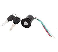 HUVNEXA sourcingmap Motociclo Elettrico Bici 3 Fili Interruttore di Accensione Blocco con 2 Chiavi Blocco dell'interruttore di accensione