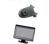HUVNEXA Telecamera posteriore per veicoli Telecamera per retromarcia, per Vw, per Transporter, per Crafter con display da 4,3 pollici, luce freno, vista posteriore(BLACK Desktop screen)