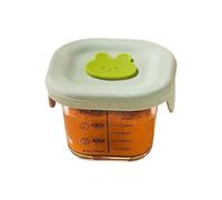 Huvqianu Baby Food Containers, Glass Storage Jars, 3.94x2.95in Compact Freezer Microwave Safe, Authentic Leak-Proof Design, Reusable Baby Boxes for Kids, Toddler, Travel, School Use