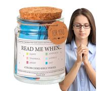 Huvqianu Barattolo con versi della Scrittura, barattolo con versi della Bibbia ispiratori, carte religiose codificate a colori per donne devozionali quotidiane emozioni anziane giovani chiesa Pasqua