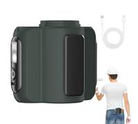 Huvqianu Belt Fan, Personal Shirt Fan, 4.3 Inches Ricaricabile Vita Clip with Light, Portatile Multifunzionale Cooling for Fishing Camping Hiking Climbing Backpacking, Black, Arancione