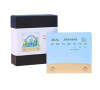 Huvqianu Calendario 3D con rotella panoramica, 3D, strappabile, per organizzare e pianificare la casa, l'ufficio, il lavoro, le vacanze, la famiglia e i bambini