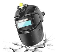 Huvqianu Casco di saldatura con oscuramento automatico | Protezione antiriflesso | Schermo facciale regolabile per lavori su metallo, cantieri e riparazioni automobilistiche