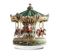 Huvqianu Christmas Carousel - Acrilico 2D Babbo Natale Figurina, Gira Ornamento di Scena di Buon Natale, Decorazione per Le FESTIVITÀ per la Camera da Letto del Pannello da Letto per finestre