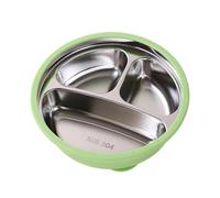 Huvqianu con ventosa divisa - Piatti divisi con ventosa in silicone, resistente alle cadute, per cibo, snack, cena, per cucina all'aperto, asilo, picnic, campeggio, casa