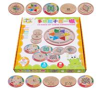 Huvqianu Controlli e scacchi del gioco da tavolo, checkers set di giochi da tavolo scacchi,Gioco di scacchi in legno multifunzionale portatile | Giocattoli educativi leggeri per le feste di incontri