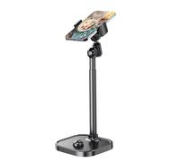Huvqianu Desktop Phone Holder - Magnetic Rotating Adjustable Stand, Height and Angle Adjustable Smartphone Mount, Stable Anti Slip Base for Video Calls Recording Watching Home Office Travel Use