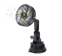 Huvqianu Fan Car, Powerful Vehicle Cooling, 3 Speed Adjustable Fan, Rotating Head For Car, Multifunction In Travel & Camping, Compact Design, Great For Hot Days, Black