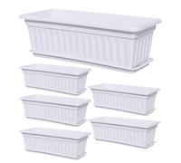 Huvqianu Fioriera da finestra, 6 pezzi, per piante da esterno, fori di drenaggio integrati, resistenti ai raggi UV, vasi per giardinaggio, verdure, balcone, cortile, cucina