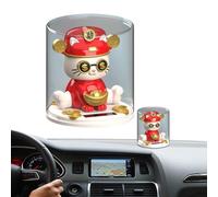 Huvqianu Fortune Cat Figurine, Solar Nodding Fortune Kitten, Good Luck Sculpture, Solar-Powered Movement, Charming Design, Ideal for Living Room, Study, Kids Room Decor, Gift.