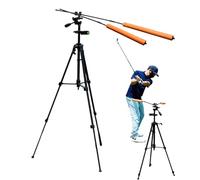 Huvqianu Golf Swing Trainer - Bastoni di allineamento regolabili a 360 gradi, supporto per smartphone, treppiede, attrezzatura per esercitarsi all'aperto, interni, campo guida, cortile, casa