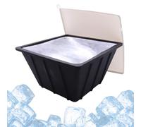 Huvqianu Grande stampo per cubetti di ghiaccio - stampo in silicone per ghiaccio freddo | stampo refrigeratore d'acqua con coperchio, grande vassoio per spiaggia, bagno, picnic, riunione campeggio