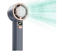 Huvqianu Handheld Fan, Adjustable Speed Blower, 6,42 x 2,44 in Digital Display Device Battery, Compact Powerful Design, Usb Ricaricabile Fan for Beach School Workplace Vacation Hiking Home