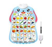 Huvqianu Learning Wall Chart, Alphabet Chart, Interactive Fruit, Vegetable, 20,04 x 14,96in Number Poster with Sound, Educational Toy for Kids Aged 1-6, Learning Aid