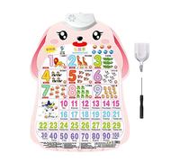Huvqianu Learning Wall Chart, Alphabet Chart, Interactive Fruit, Vegetable, 20,04 x 14,96in Number Poster with Sound, Educational Toy for Kids Aged 1-6, Learning Aid