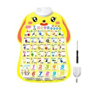 Huvqianu Learning Wall Chart, Alphabet Chart, Interactive Fruit, Vegetable, 20,04 x 14,96in Number Poster with Sound, Educational Toy for Kids Aged 1-6, Learning Aid