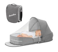 Huvqianu Lettino per bambini, lettino traspirante, culla pieghevole, lettino da viaggio pieghevole, lettino da viaggio, facile da trasportare, lettino da comodino, culla pieghevole per bambini