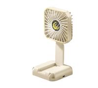 Huvqianu Piccolo Handheld Fan, Folding Desk Cooler, 2,95 x 2,76 in Built in Phone Stand, 3 velocità batteria operata, portatile Small Cooling for Beach, Outdoor, Camping, Travel Accessories