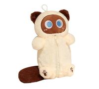 Huvqianu Plush Cat Pencil Case, Cartoon Animal Cosmetic Pouch, Cute Cat Tissue Box, Multifunctional Plush Cat Storage Pouch, Stuffed Animal Organizer Case for Pencils Crayon