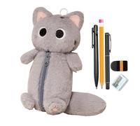 Huvqianu Plush Cat Pencil Case, Cartoon Animal Cosmetic Pouch, Cute Cat Tissue Box, Multifunctional Plush Cat Storage Pouch, Stuffed Animal Organizer Case for Pencils Crayon