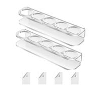 Huvqianu Refrigerator Vial Holder, Acrylic Wall Rack, 5.91x1.38in 2 Pack 5 lot Design, Includes Double-Sided Adhesive, Medicine Vials Storage for Diameter, Bottles, Fridge, Organization