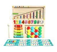 Huvqianu Shape Sorter, Color Sorting Toys, 11.61x11.61in Wooden Interactive Learning Game, Autentico Preschool Educational Design, Sensory Number Matching for Kid Boys Girls