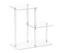 Huvqianu Small Bedside Table, Acrylic Nightstand, 7.9x15.3in Clear Side Stand, Authentic 3 Tier Storage Modern, Transparent Nightstand Shelf for Bedroom, Living Room, Decorations