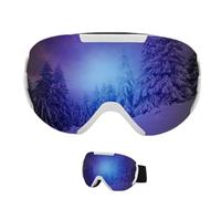 Huvqianu Snowboard Snow Goggles, Anti Fog Snow Goggles for Men, Cold Weather Snow Goggles, Decorative Pc Lenses Sci Goggle 20x8x10cm for Winter, Snows Sport, Silver, Black, Red, Yellow, Blue Color