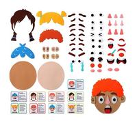 Huvqianu Social Emotional Learning Toy, Felt Funny Making Faces Kit, Cambiabile Expressions Toy, Smooth Edged Emotion Faces for Car, Outdoors, Home, School, Park, Kids Emotional Development Tool