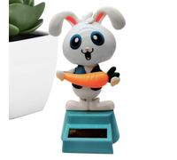 Huvqianu Solar Dancing Bunny, Figures, Sturdy Design Dashboard Nodder, Bunny Shaking Dancing Stuffed, Long Lasting and Playful Dancer Decorative for Desk, 1-3 cm
